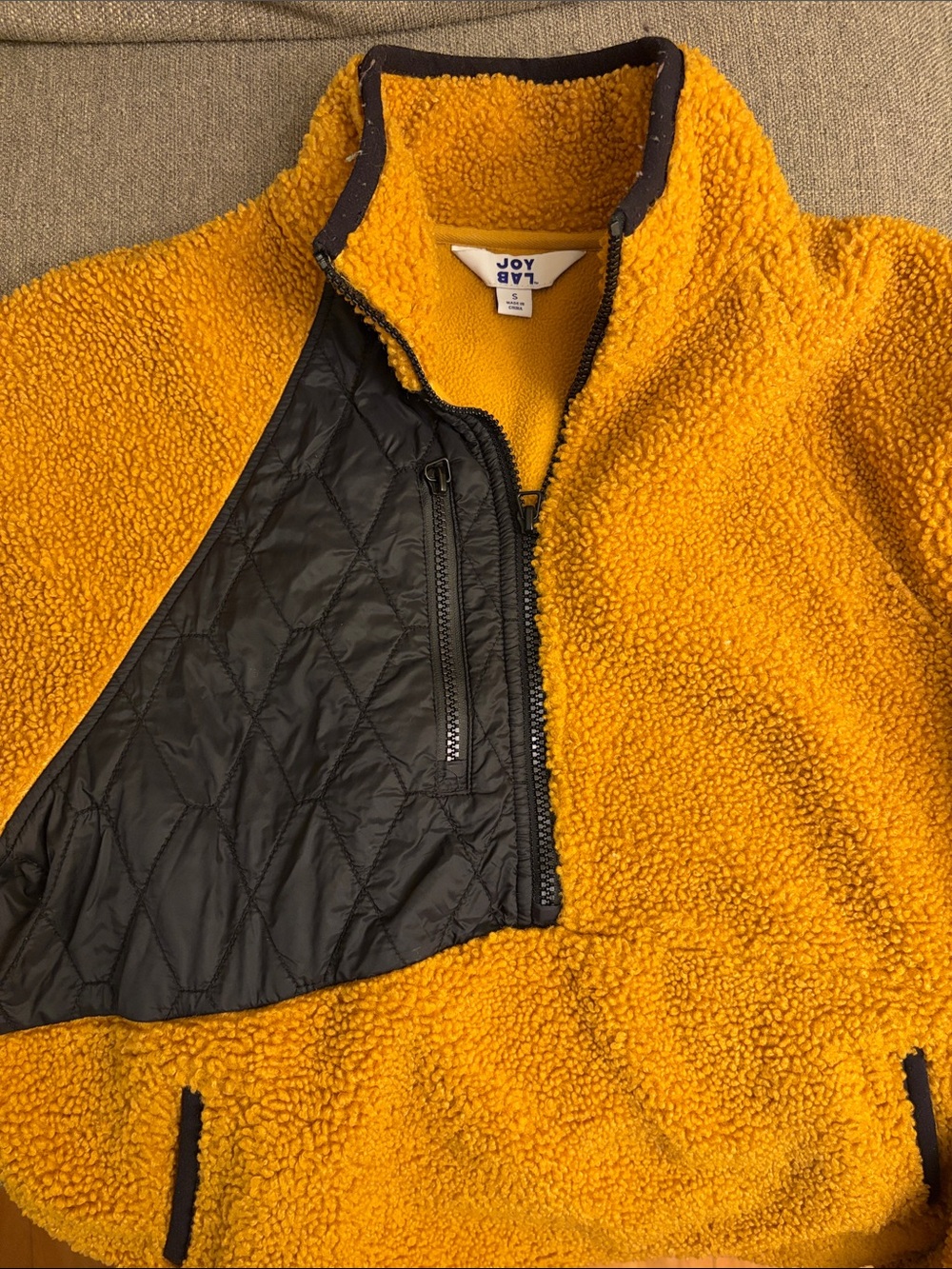 Golden Yellow Sherpa Fleece Jacket